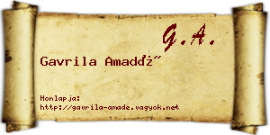 Gavrila Amadé névjegykártya